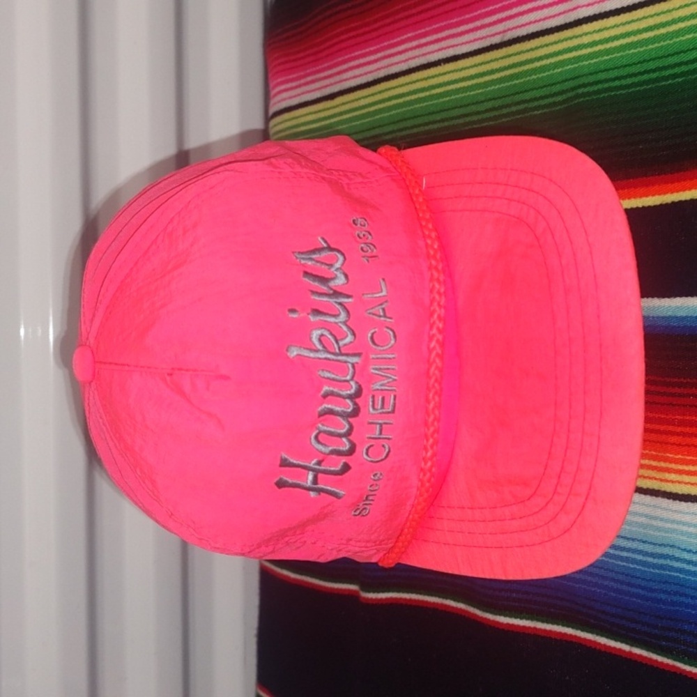 Vtg Hawkins Chemical 1938 Embroidered Raspberry Snapback Hat Cap w/Rope